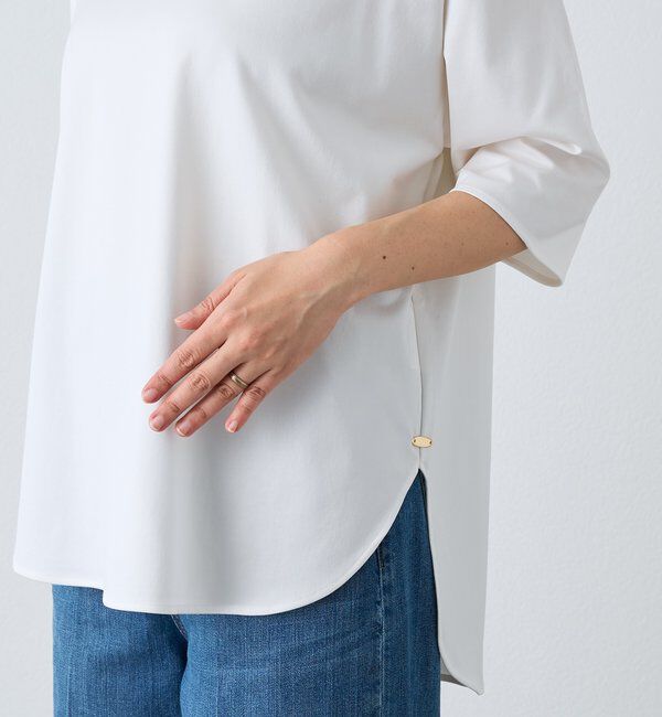  「ハーフスリーブキュプラカットプルオーバー」|Tシャツ・カットソー|