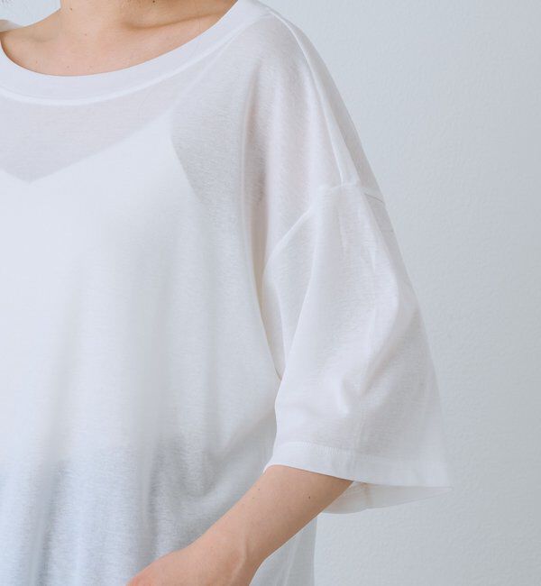  「【A・MONN】【吸水速乾/接触冷感】オープンネックチュニックTee」|Tシャツ・カットソー|