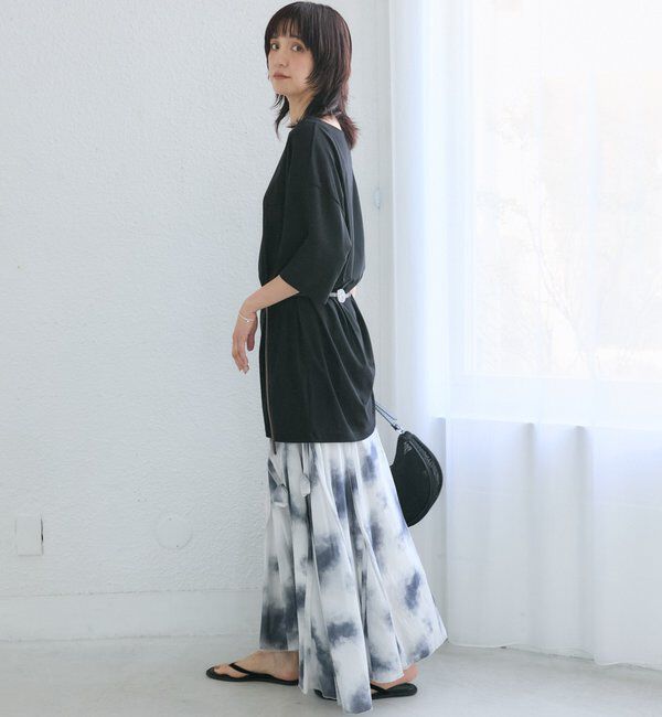  「【A・MONN】【吸水速乾/接触冷感】オープンネックチュニックTee」|Tシャツ・カットソー|