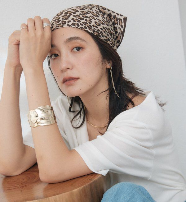  「レオパード柄シルクスカーフ」|バンダナ・スカーフ|