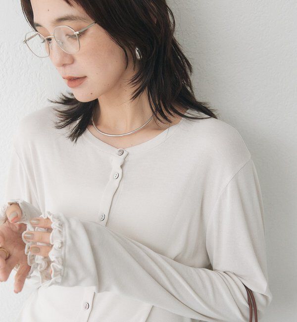  「フリルカットカーディガン」|Tシャツ・カットソー|エクリュ