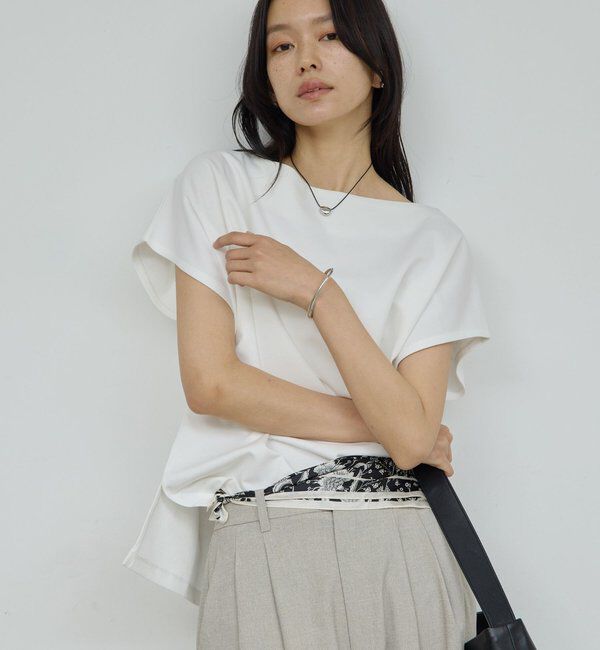  「【こなれ見えを叶える】【セットアップ対応】ジャージーボートカットソー」|Tシャツ・カットソー|ホワイト