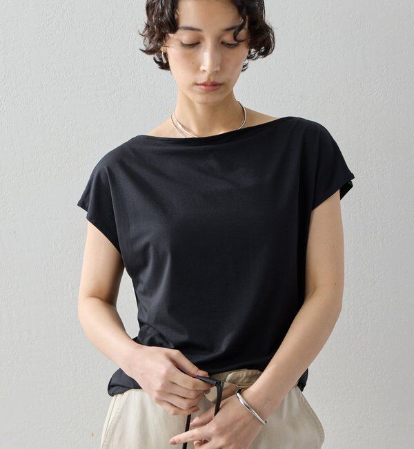  「フレンチオフショルTee」|Tシャツ・カットソー|ブラック