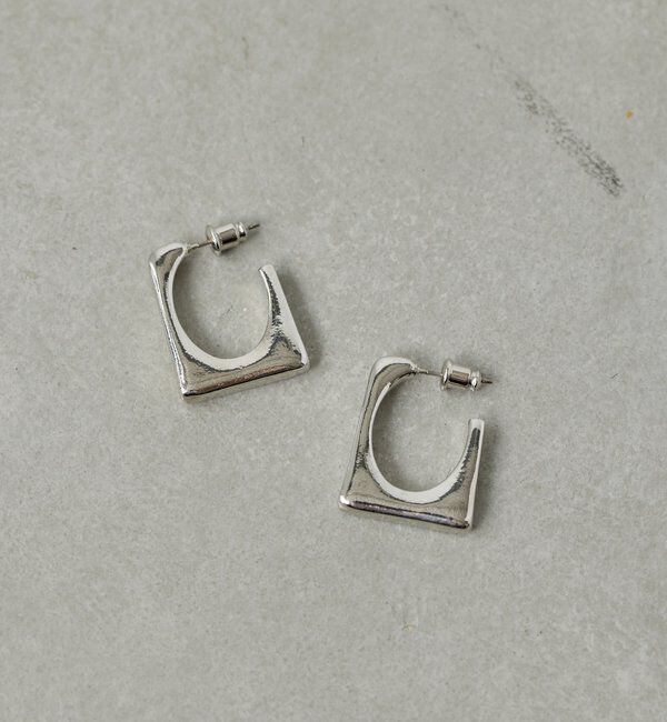  「スクエアフープピアス」|リング|