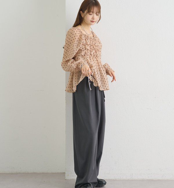  「長袖ふわふわシャーリングチュニック」|シャツ・ブラウス|