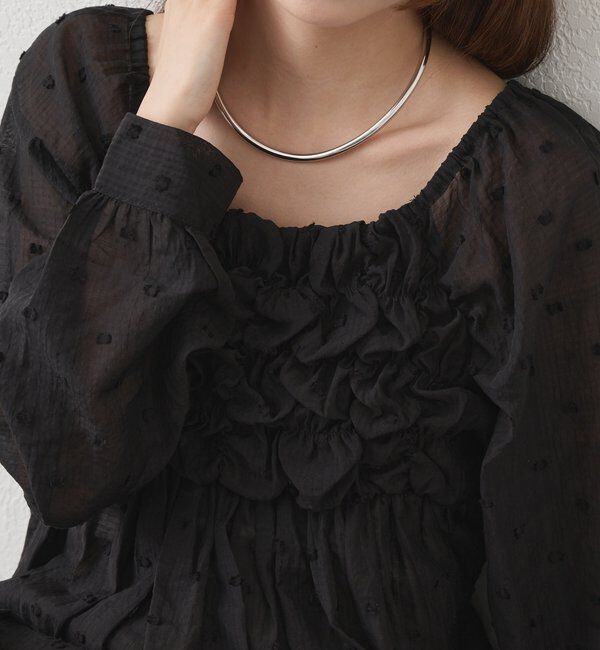  「長袖ふわふわシャーリングチュニック」|シャツ・ブラウス|