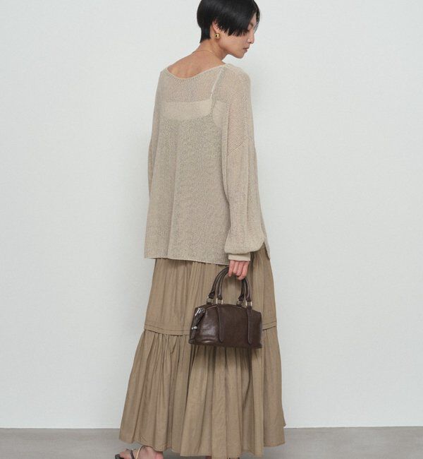  「《全骨格対応/リピートNo.1》サテンティアードキャミワンピース」|ワンピース|