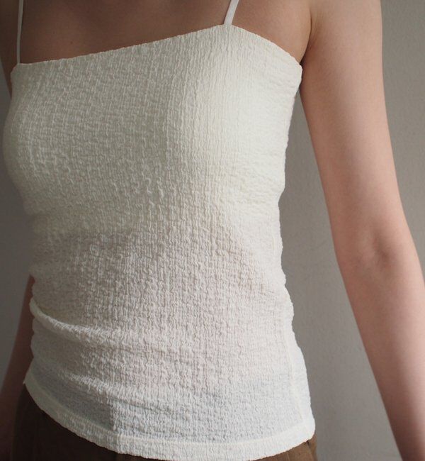  「【earthy_/アーシー】カップ付きジャガードキャミ」|Tシャツ・カットソー|