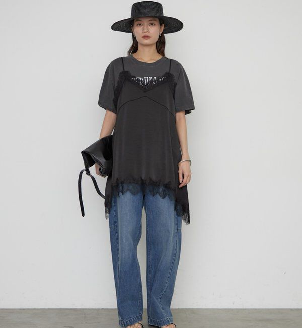  「《人気につき再登場/レイヤードアイテム》レースキャミ」|シャツ・ブラウス|