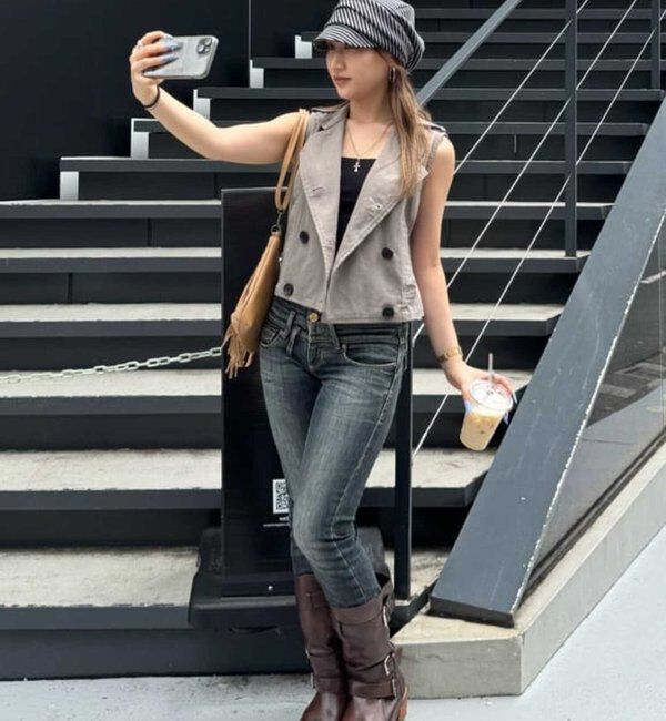  「Wボタントレンチジレ」|ベスト・ジレ|