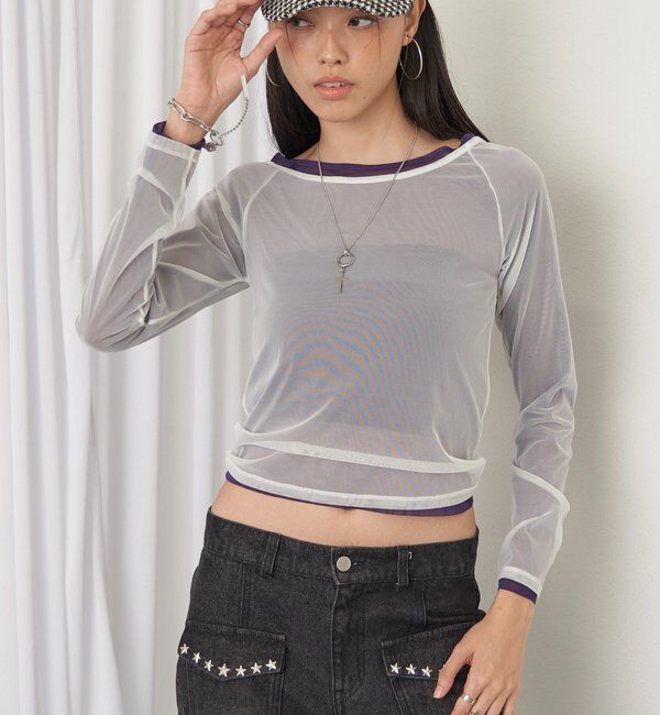  「【SLOPPY】パワーメッシュシアートップス（無地/ドット）」|Tシャツ・カットソー|