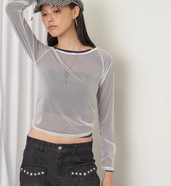  「【SLOPPY】パワーメッシュシアートップス（無地/ドット）」|Tシャツ・カットソー|