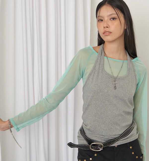  「【SLOPPY】パワーメッシュシアートップス（無地/ドット）」|Tシャツ・カットソー|