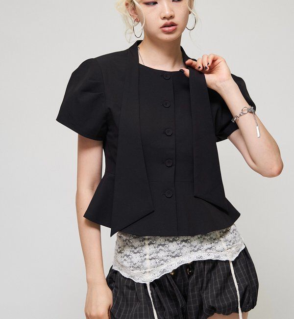  「【SixM】Chic Puff Jacket」|テーラードジャケット|