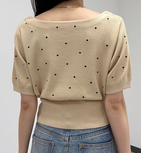  「ドットフリルボタンニット」|カーディガン|