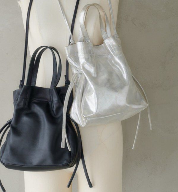  「【再入荷】レザー巾着ショルダーバッグ」|トートバッグ|