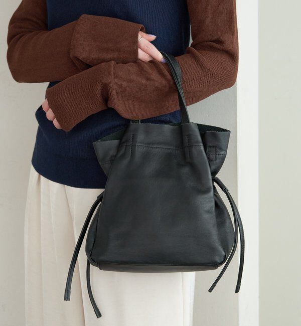  「【再入荷】レザー巾着ショルダーバッグ」|トートバッグ|