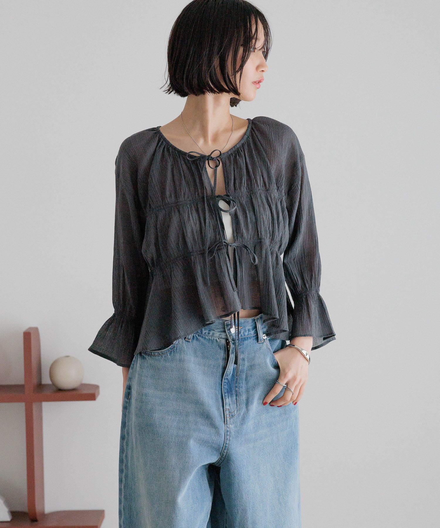 LOWRYS FARM「ヨウリュウシャーリングショート６Ｓ」|シャツ・ブラウス|