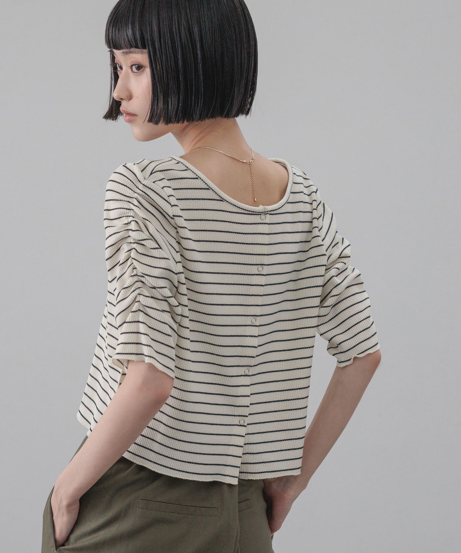 LOWRYS FARM「ｼｮﾙﾀﾞｰﾊﾟﾌCD5S」|Tシャツ・カットソー|GRY0