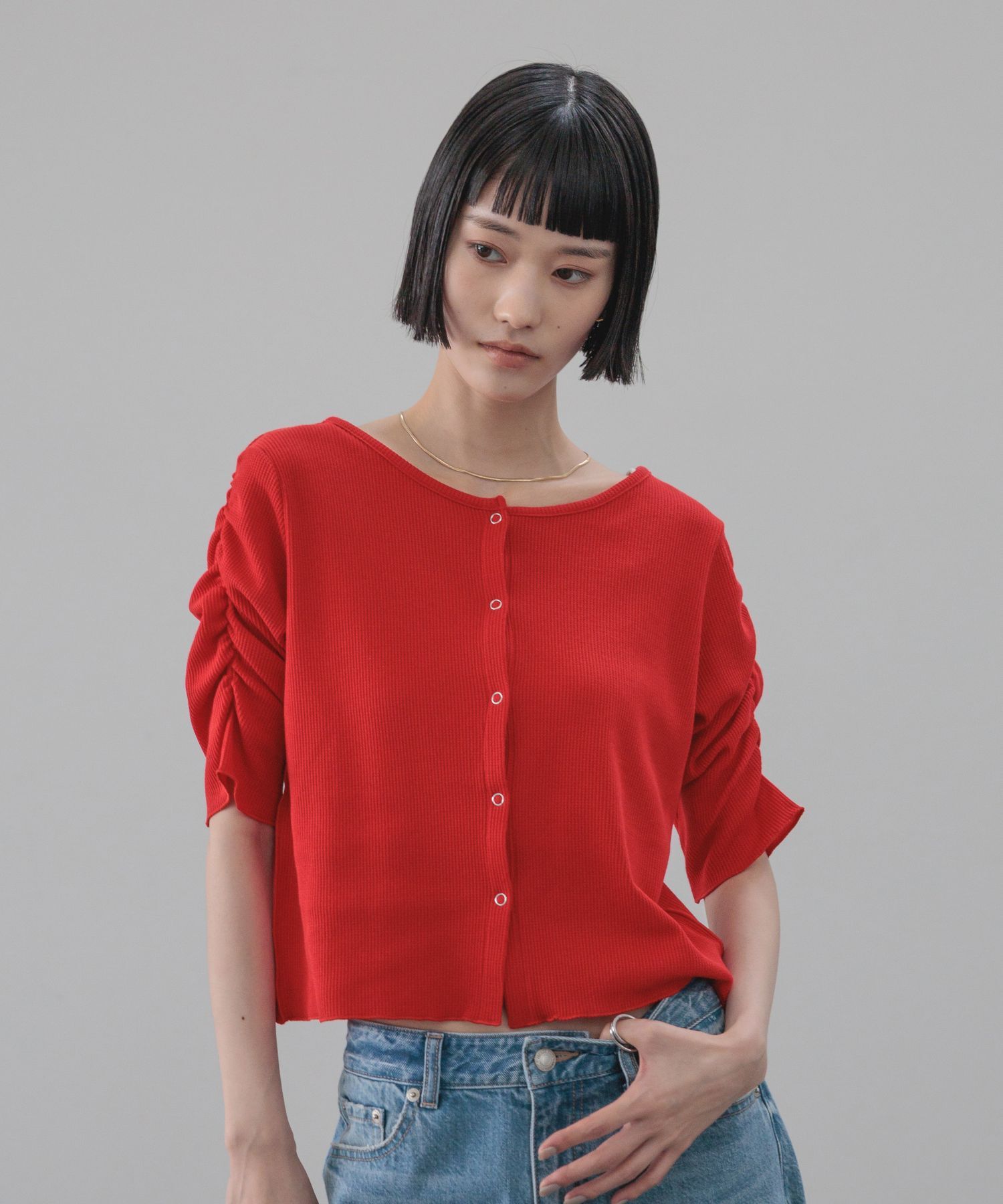 LOWRYS FARM「ｼｮﾙﾀﾞｰﾊﾟﾌCD5S」|Tシャツ・カットソー|RED5