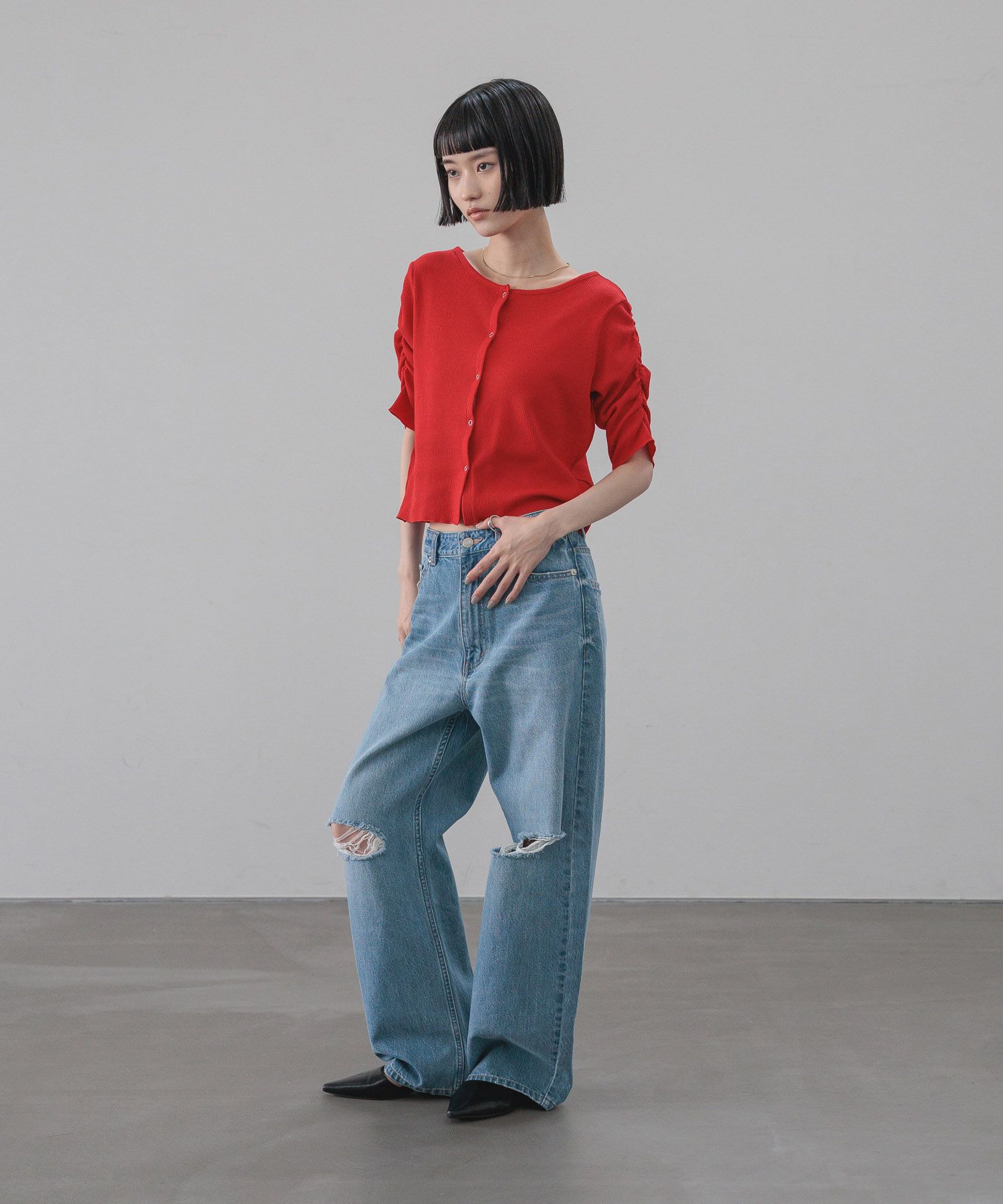 LOWRYS FARM「ｼｮﾙﾀﾞｰﾊﾟﾌCD5S」|Tシャツ・カットソー|