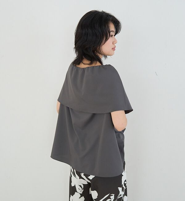 Rouge vif「オーバーカラーノースリブラウス/ケープカラー」|シャツ・ブラウス|