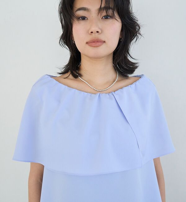 Rouge vif「オーバーカラーノースリブラウス/ケープカラー」|シャツ・ブラウス|