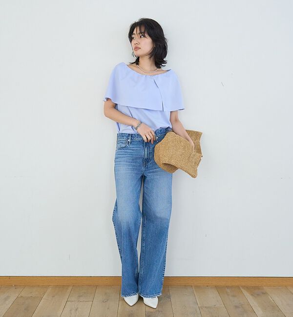 Rouge vif「オーバーカラーノースリブラウス/ケープカラー」|シャツ・ブラウス|