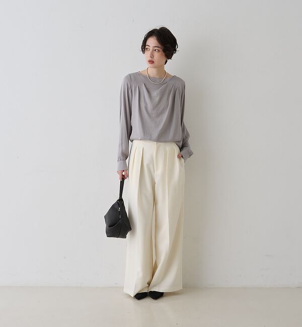 Rouge vif「【AULENTTI/オウレンティ】ワンハンドル レザーハンドバッグ/ポーチバッグ」|ハンドバッグ|