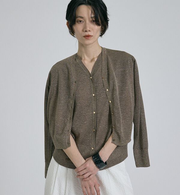 qualite「【前後着用可能！】ラメ2WAYニット」|ベスト・ジレ|