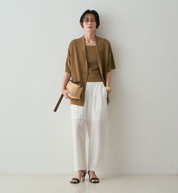 qualite「【セットアップ対応】シアーギンガムクロップドパンツ」|その他|