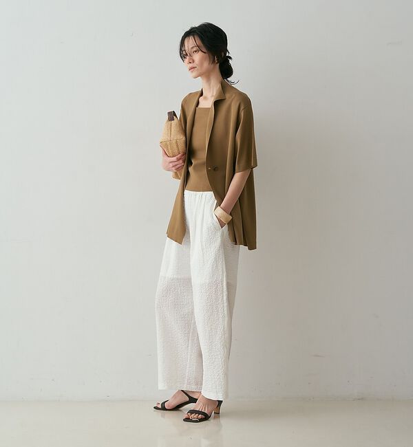 qualite「【セットアップ対応】シアーギンガムクロップドパンツ」|その他|