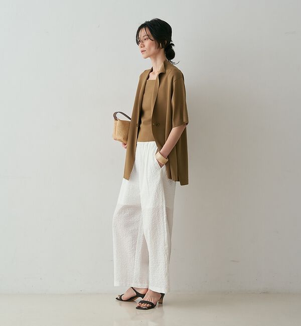 qualite「【セットアップ対応】シアーギンガムクロップドパンツ」|その他|