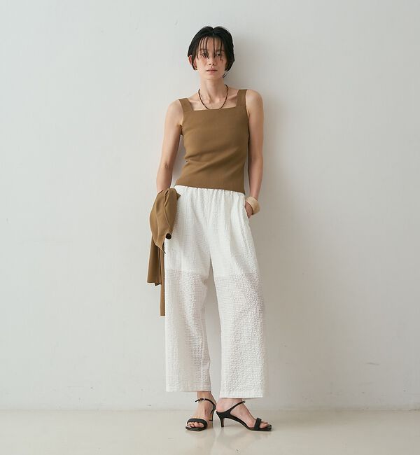 qualite「【セットアップ対応】シアーギンガムクロップドパンツ」|その他|