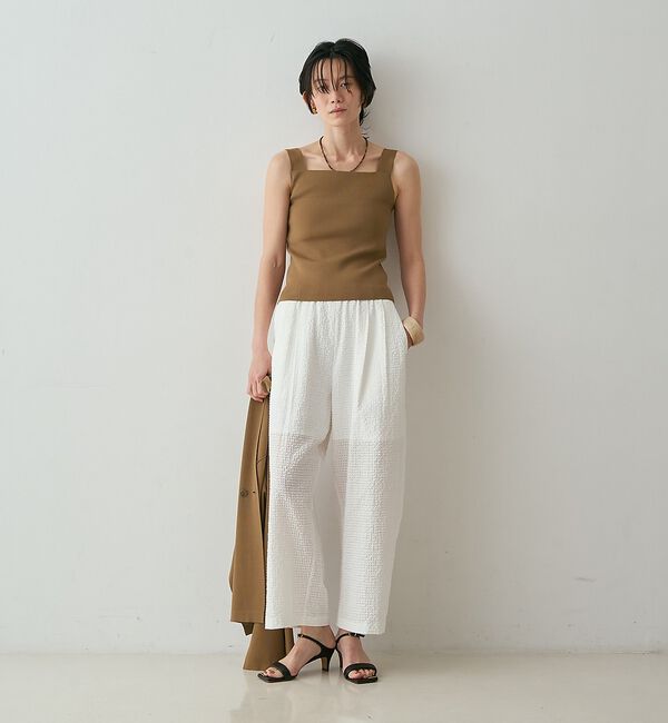 qualite「【セットアップ対応】シアーギンガムクロップドパンツ」|その他|