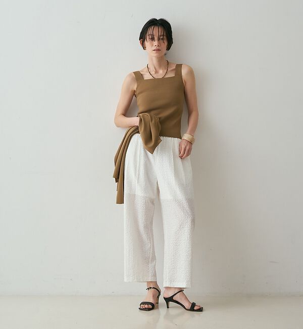 qualite「【セットアップ対応】シアーギンガムクロップドパンツ」|その他|