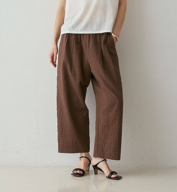 qualite「【セットアップ対応】シアーギンガムクロップドパンツ」|その他|