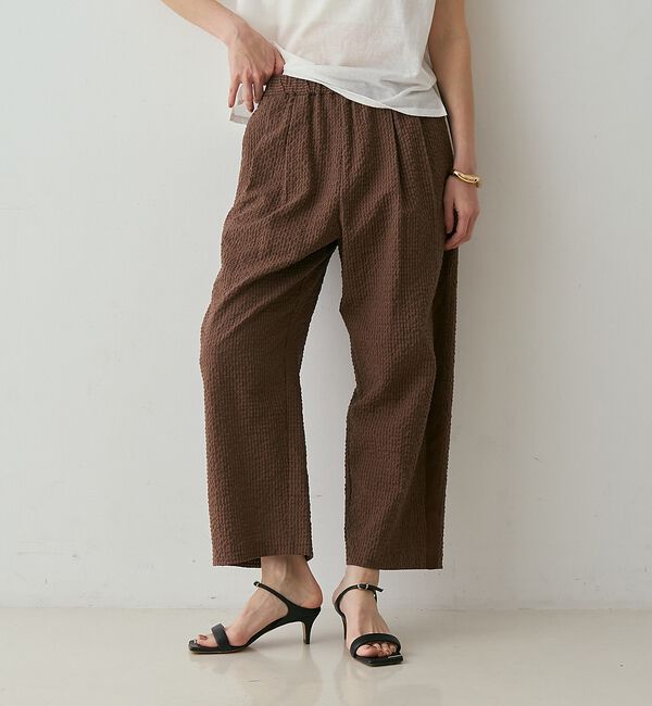 qualite「【セットアップ対応】シアーギンガムクロップドパンツ」|その他|