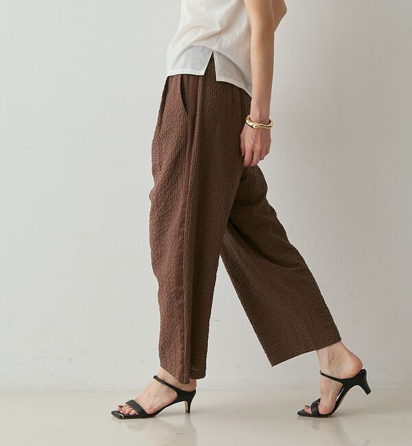 qualite「【セットアップ対応】シアーギンガムクロップドパンツ」|その他|