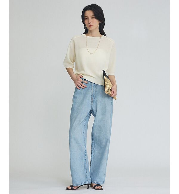 qualite「【上品夏ニット】リネンブレンドニットプルオーバー」|ニット・セーター|