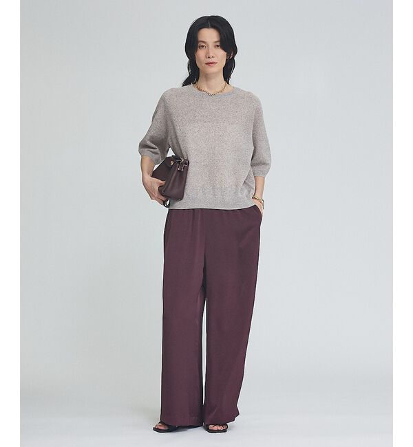 qualite「【上品夏ニット】リネンブレンドニットプルオーバー」|ニット・セーター|