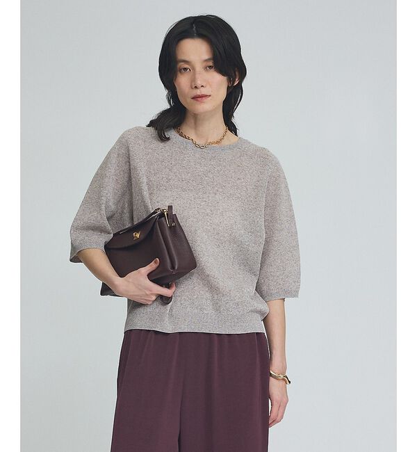 qualite「【上品夏ニット】リネンブレンドニットプルオーバー」|ニット・セーター|