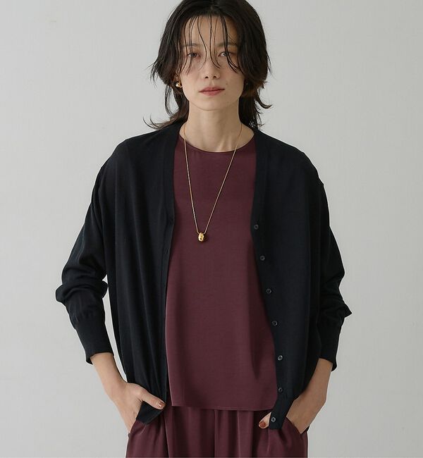 qualite「テンセルウールカシュクールカーディガン」|カーディガン|ブラック