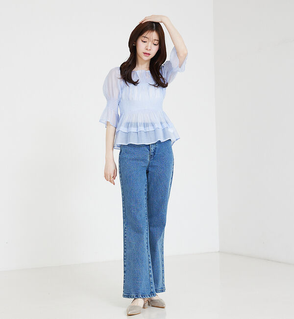 SELFIST「シャーリングシアーブラウス」|シャツ・ブラウス|