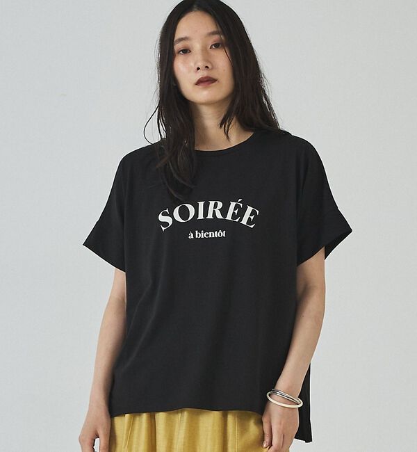 abahouse mavie「ワイドロゴTシャツ」|Tシャツ・カットソー|ブラック