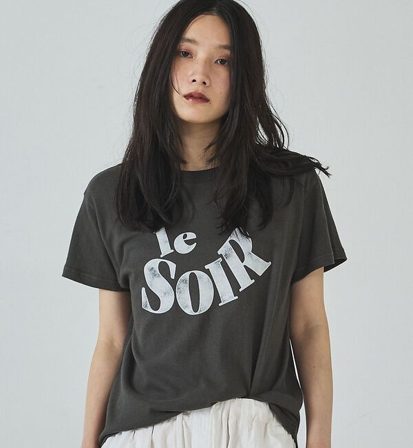 abahouse mavie「甘編み天竺ロゴTシャツ」|Tシャツ・カットソー|チャコールグレー