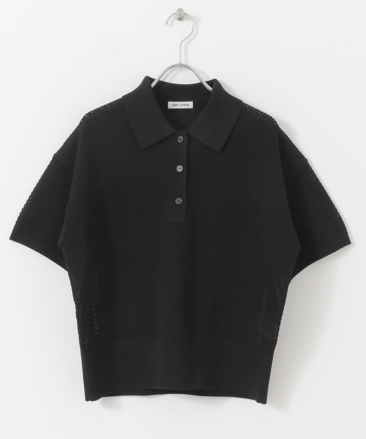 URBAN RESEARCH DOORS「FORK&SPOON　メッシュパターンニットポロシャツ」|ニット・セーター|