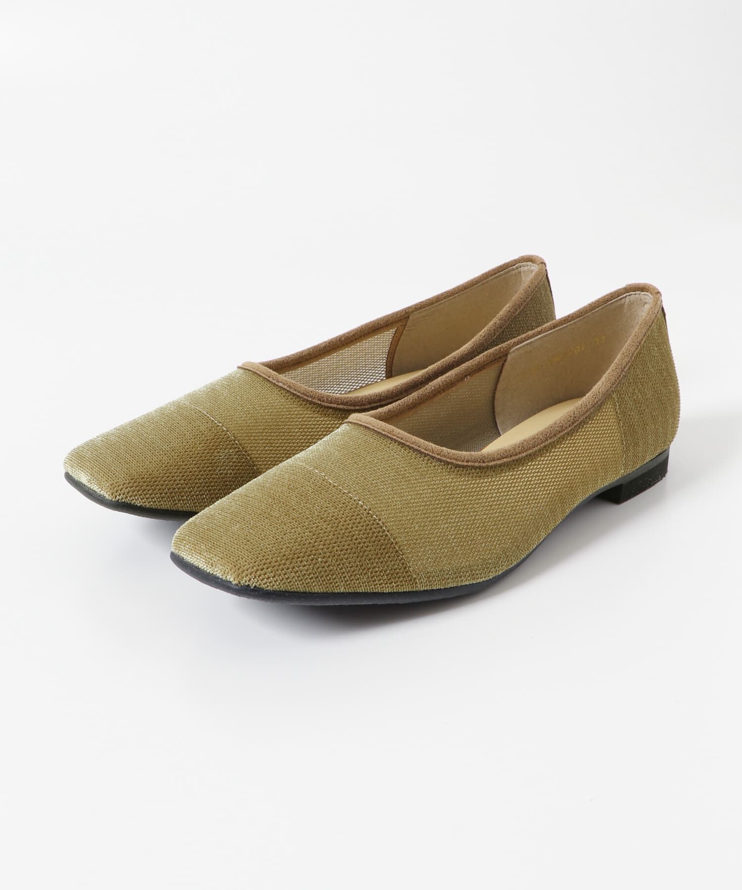 RODE SKO「『MADE IN JAPAN』スクエアベロアメッシュフラット」|バレエシューズ|