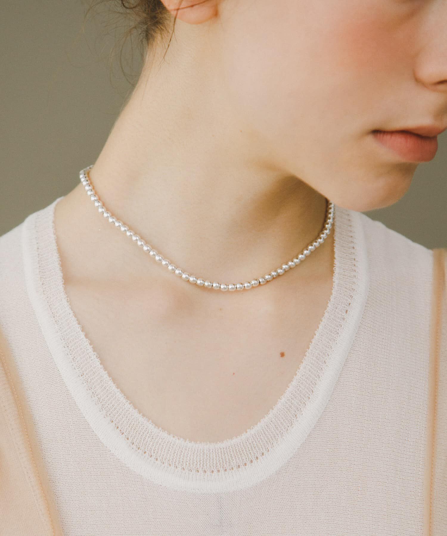 URBAN RESEARCH「decor『デコール』　HEMATITE 4MM BALL CHOKER」|ネックレス|シルバー