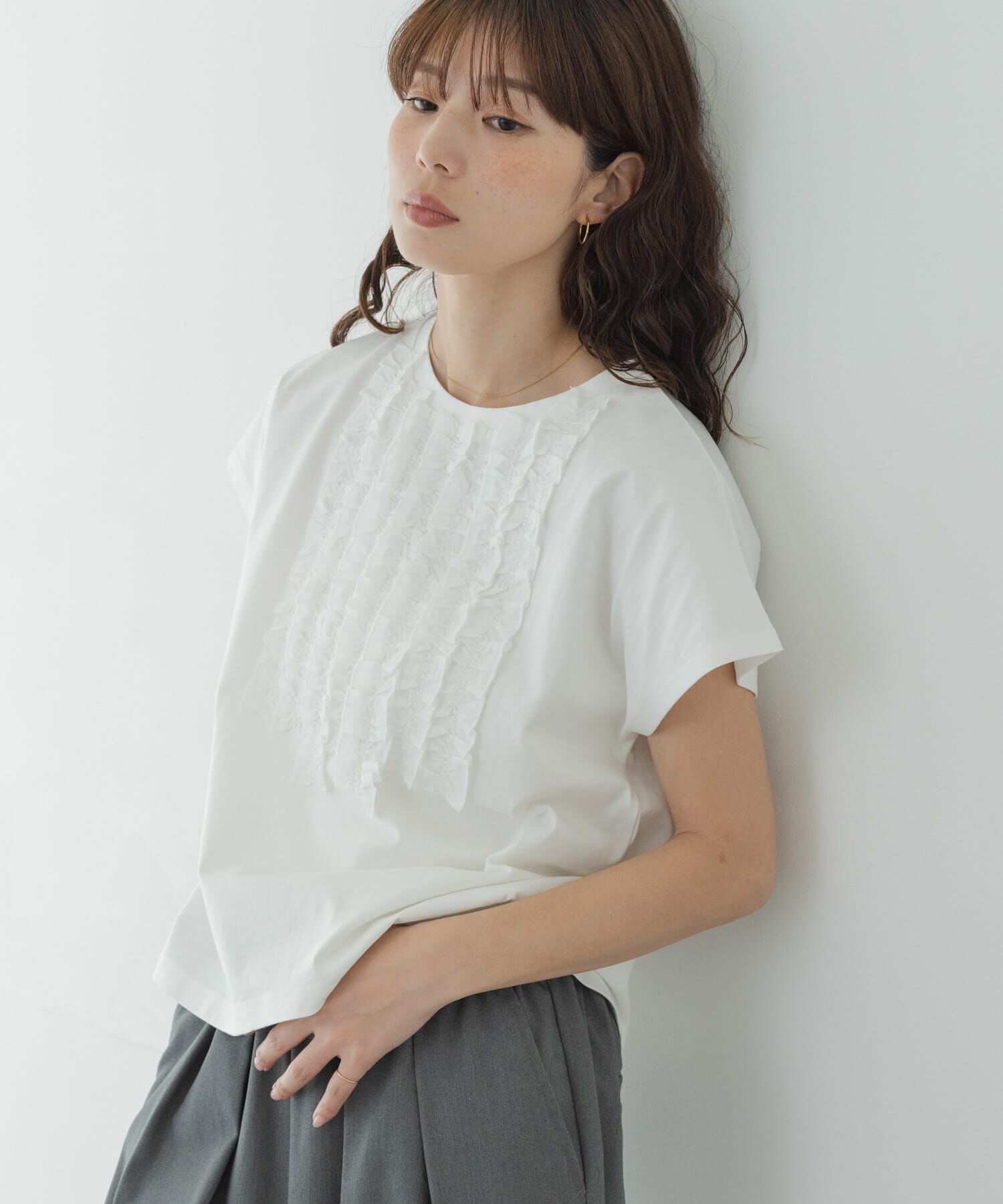 Sonny Label 「フロントフリルプルオーバー」|Tシャツ・カットソー|オフホワイト